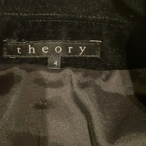 Theory black velvet blazer in size 4 - Picture 2 of 3